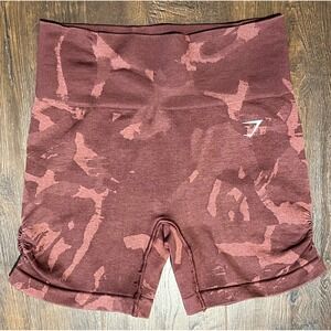 Gymshark Adapt Camo Seamless Shorts Burgundy Red High Waisted Athletic Womens XS